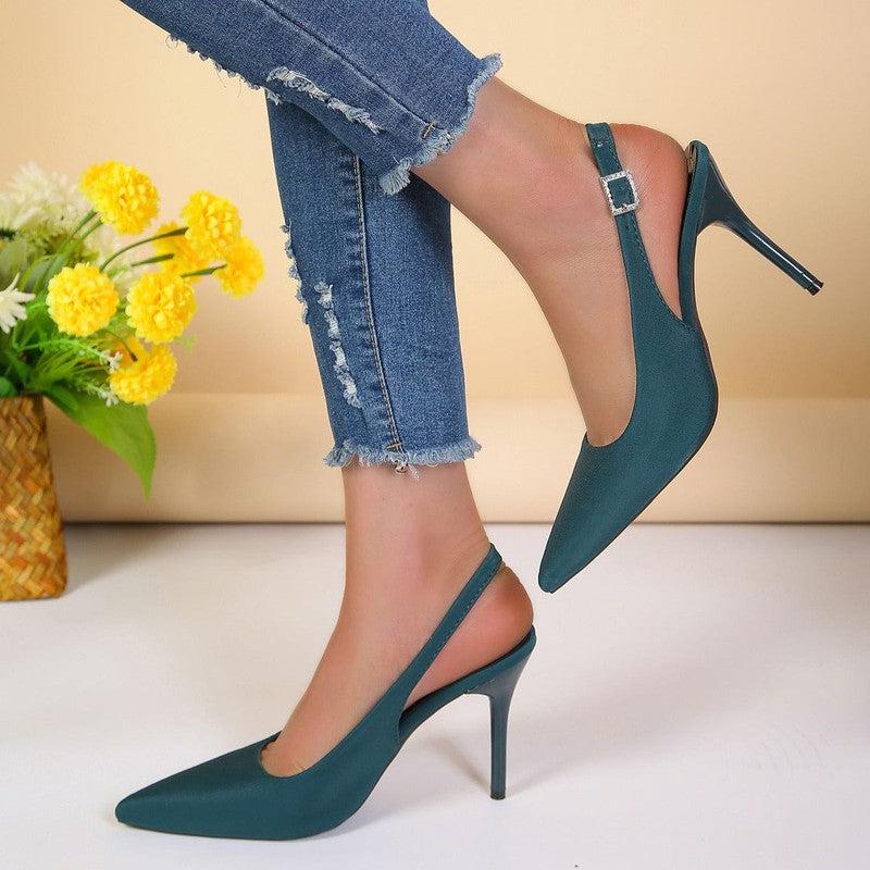 Cheky - Pointed Toe Buckle Sandals Fashion Summer Stiletto High Heels Shoes For Women