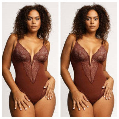 Cheky - Lace Shapewear Women's Jumpsuit Waist Control Body Shaping Butt Lift Bodysuit Body Shaper Rompers