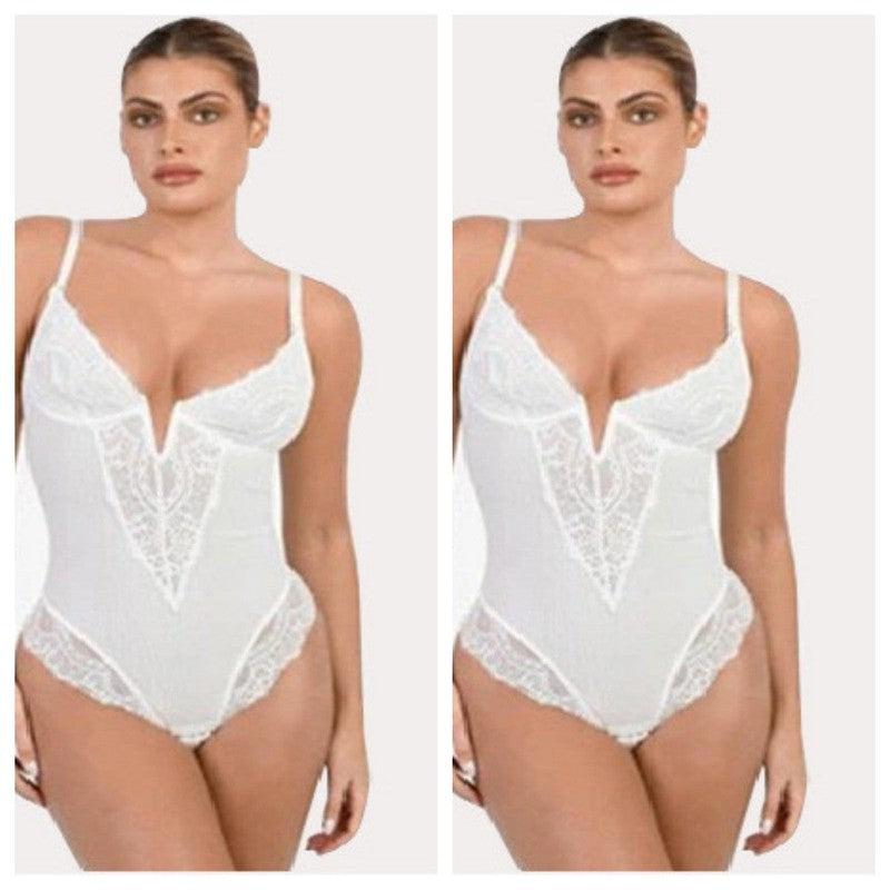 Cheky - Lace Shapewear Women's Jumpsuit Waist Control Body Shaping Butt Lift Bodysuit Body Shaper Rompers