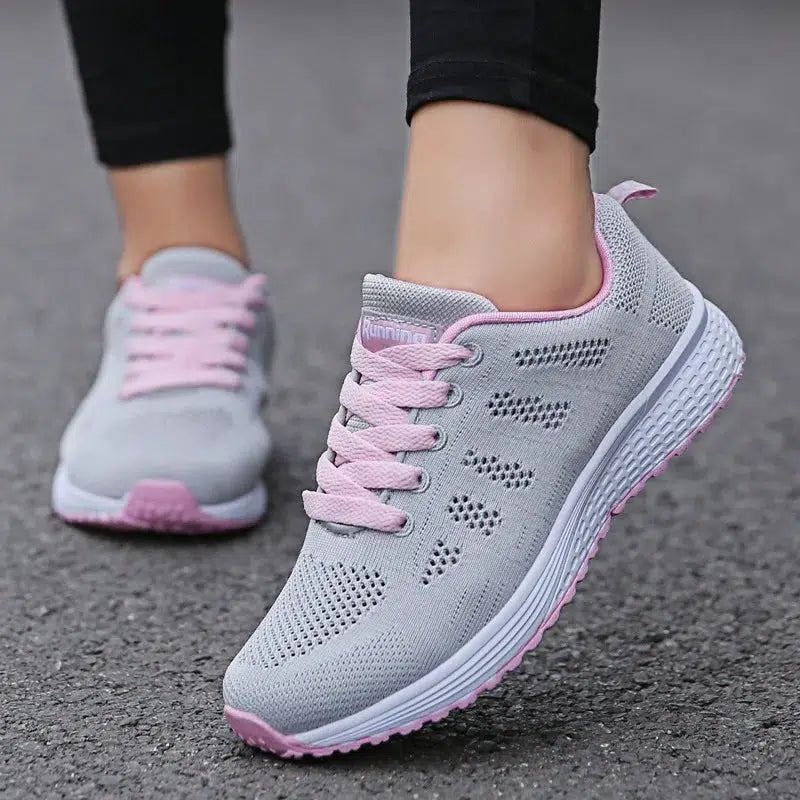 Cheky - Women Casual Shoes Fashion Breathable Walking Mesh Flat Shoes Woman White Sneakers Women 2022 Tenis Feminino Female Shoes