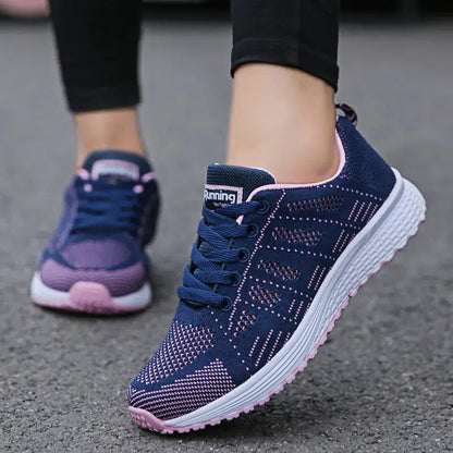 Cheky - Women Casual Shoes Fashion Breathable Walking Mesh Flat Shoes Woman White Sneakers Women 2022 Tenis Feminino Female Shoes