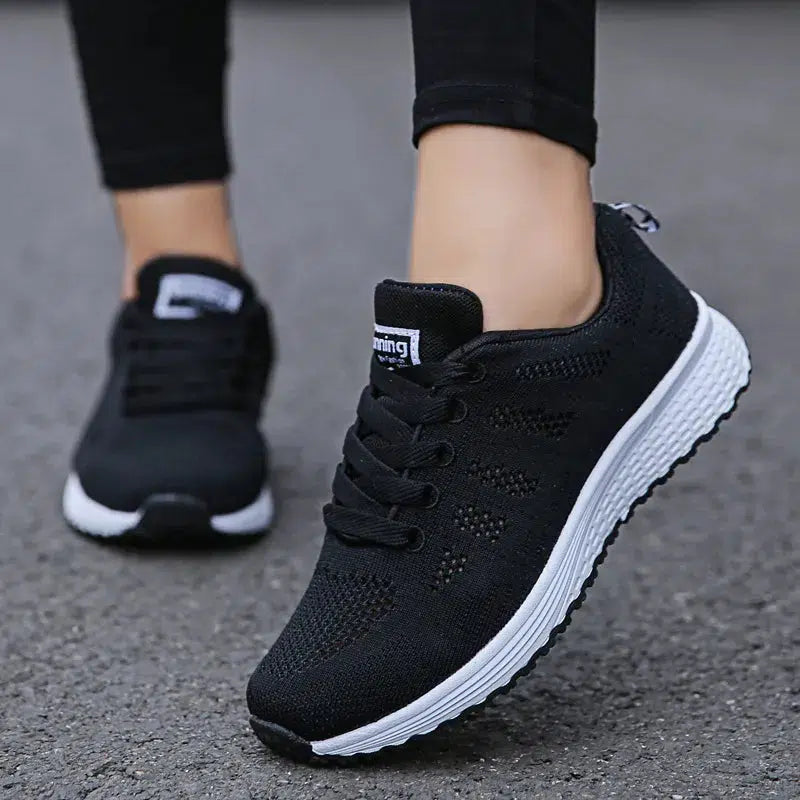 Cheky - Women Casual Shoes Fashion Breathable Walking Mesh Flat Shoes Woman White Sneakers Women 2022 Tenis Feminino Female Shoes