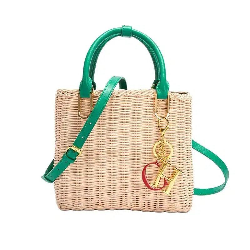 Cheky - Beach Vacation Handbag Women's Woven Handbag Summer New Handwoven Female Bag Leisure Rural Large Capacity Handbag