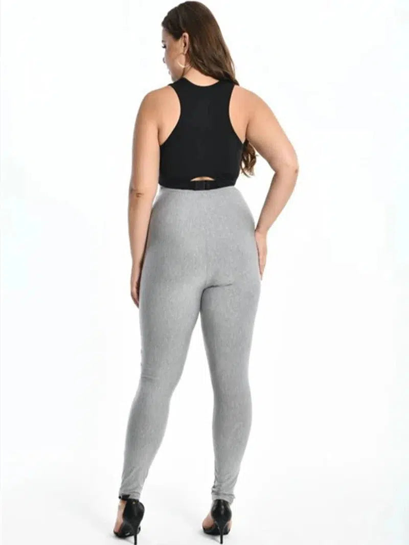 Cheky - Plus Size Leggings For Women Modal Cotton Stretch Elastic Solid Sheer Femme Legin Mujer Pants