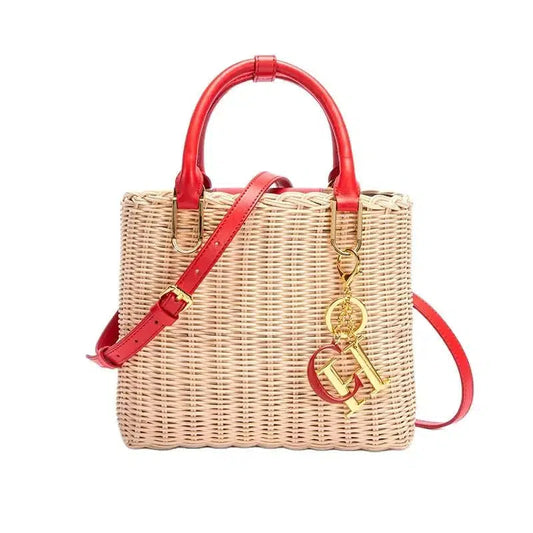 Cheky - Beach Vacation Handbag Women's Woven Handbag Summer New Handwoven Female Bag Leisure Rural Large Capacity Handbag