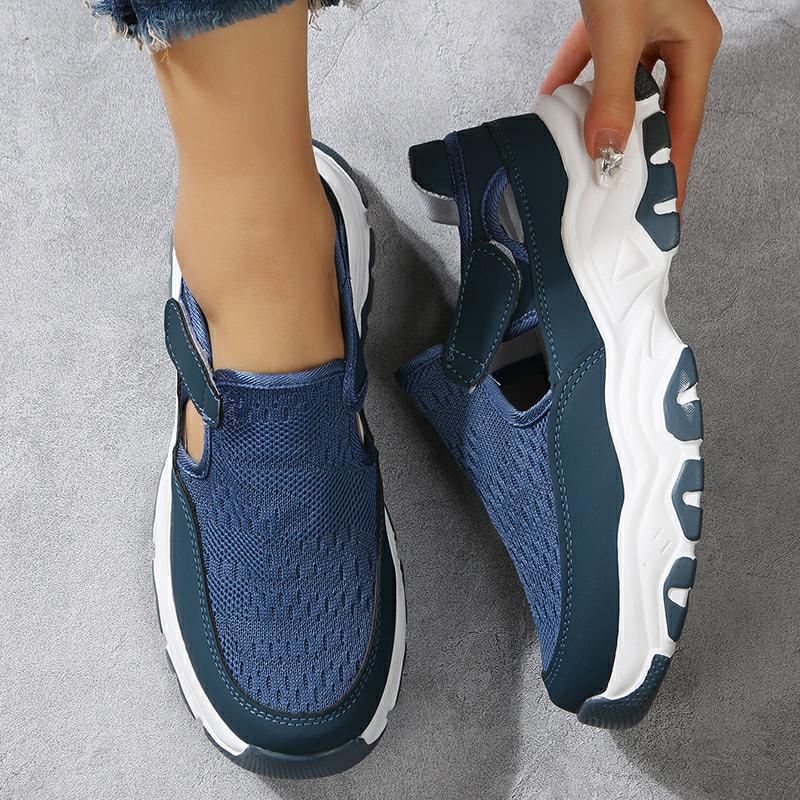 Cheky - Mesh Sport Shoes Women Fashion Outdoor Flat Heel Round Toe Preppy Running Shoes