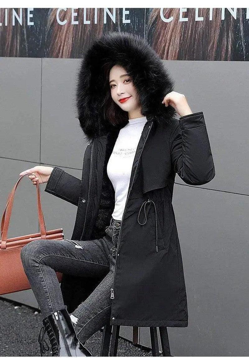 Cheky - Cotton-Padded Jacket Waist Warm Winter Jacket