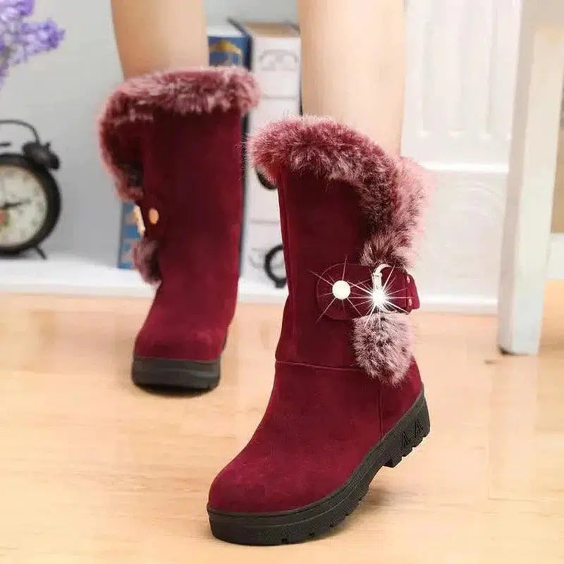 Cheky - Cozy Chic Faux Fur-Lined Winter Ankle Boots