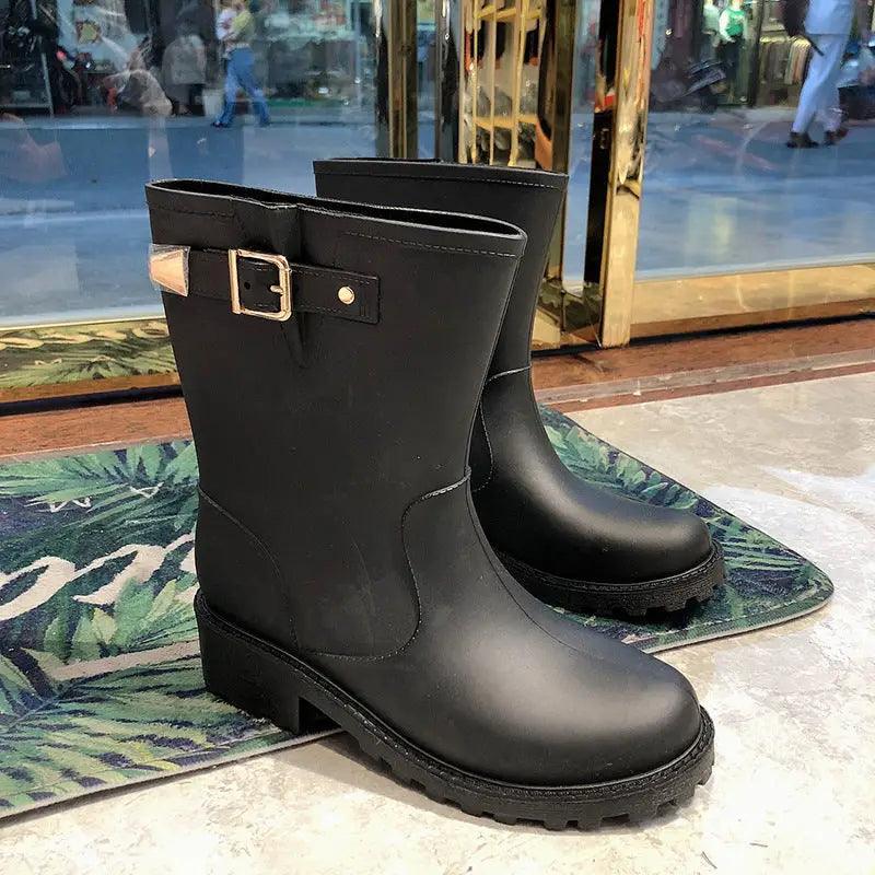 Cheky - Fashion Temperament Non-slip Waterproof Shoes Rubber Rain Boots Women