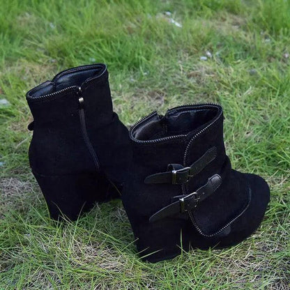 Cheky - Female Booties With Wedge Heels Platform Boots Women Winter