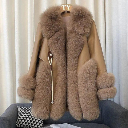 Cheky - High-end Imported Whole Skin Fox Fur Coat Female