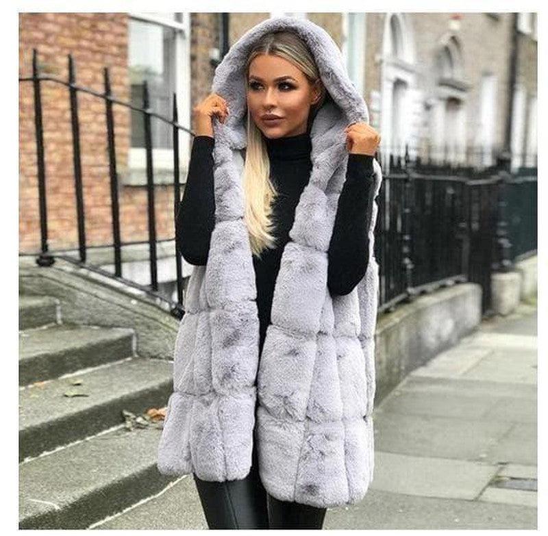 Cheky - Hooded fur vest