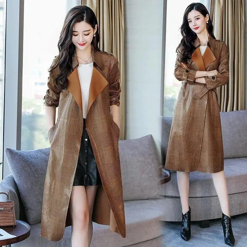 Cheky - Hundreds of fashion simple personality checked trench coats