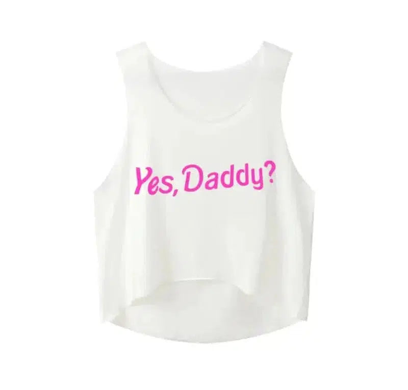 Cheky - Yes Daddy Sleeveless Crop Top for Women