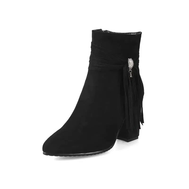 Cheky - Low heel suede ankle boots women England