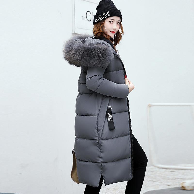 Cheky - The new cotton padded winter long big girls slim Korean fur