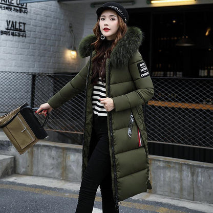 Cheky - The new cotton padded winter long big girls slim Korean fur