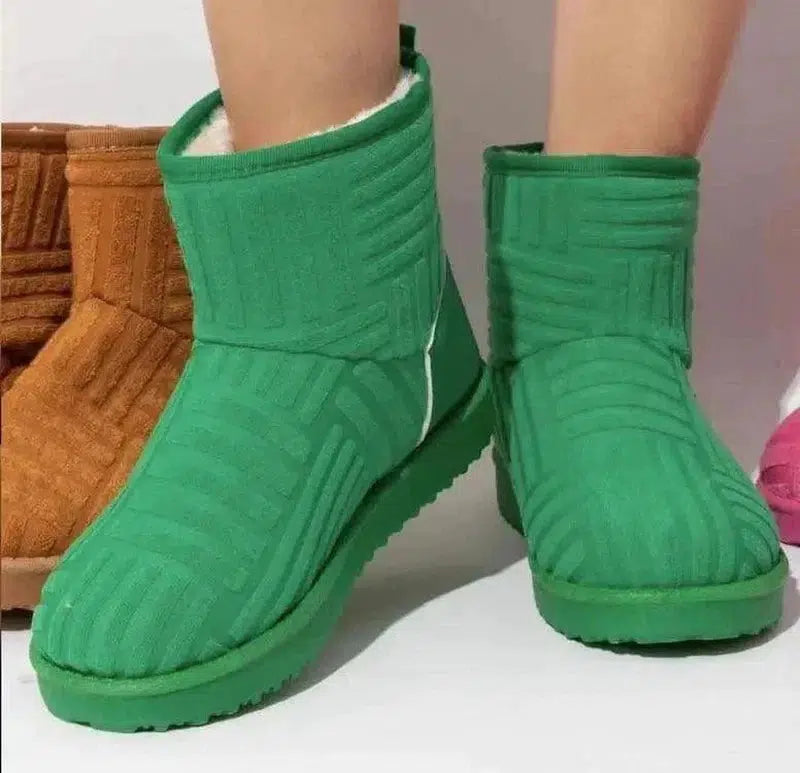 Cheky - Winter Ankle Boots Warm Plush Snow Boots Flat Shoes