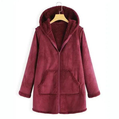 Cheky - Winter Pocket Warm Plush Hooded Coat