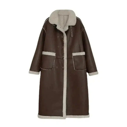 Cheky - Women's Fur Padded Lambswool Coat